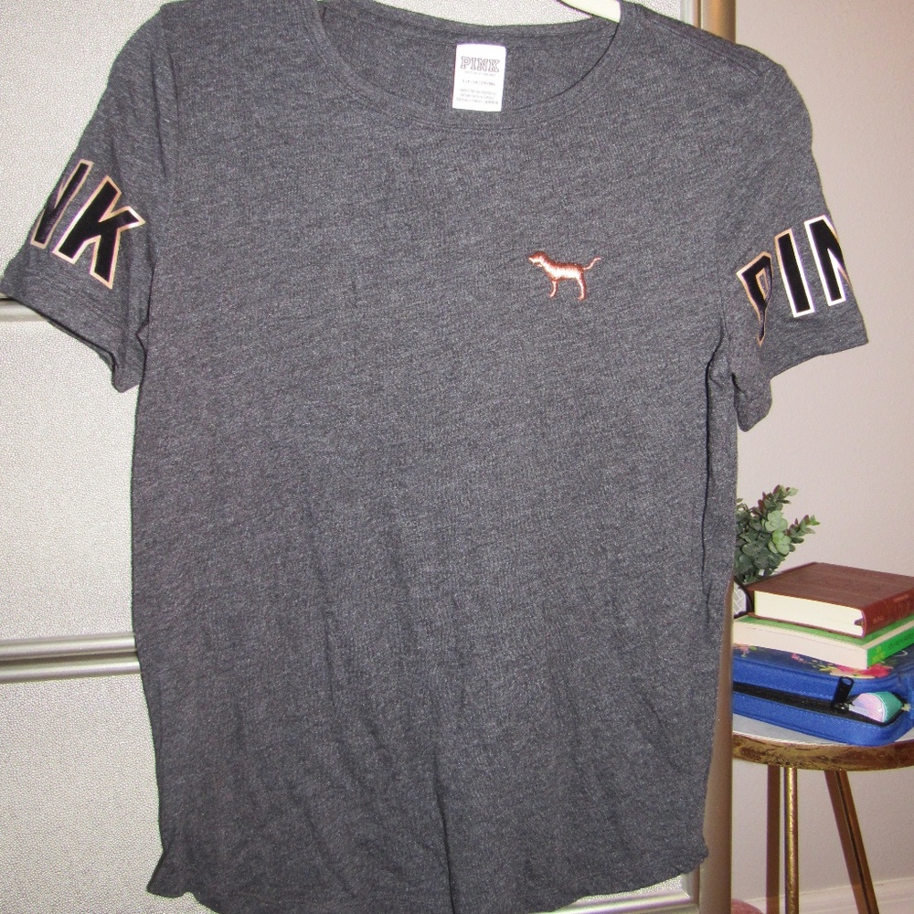 VS Pink Tee with Rose Gold sequins